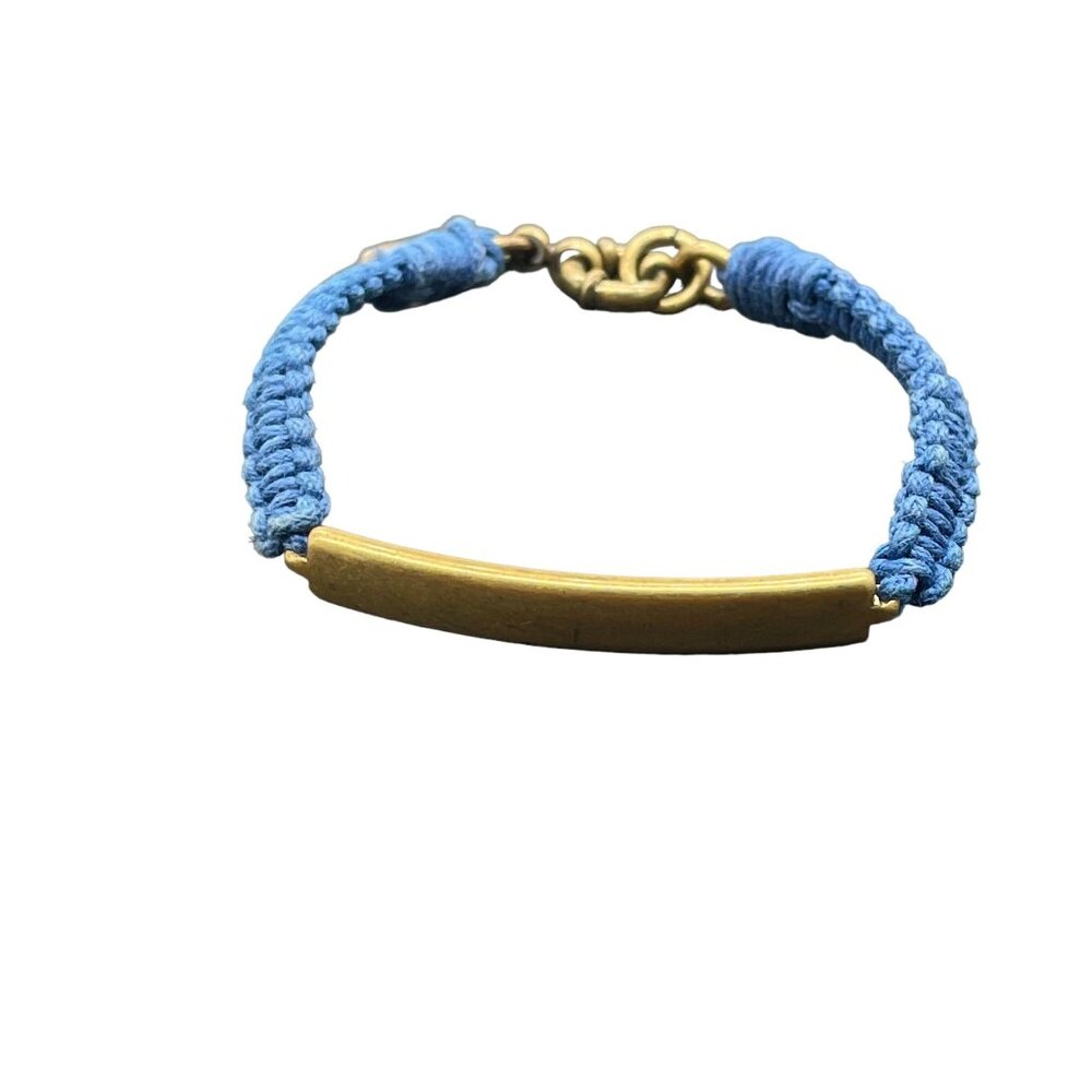 J. Crew Cord Braided Bar Bangle Bracelet Brass Tone Beach Summer Vacation